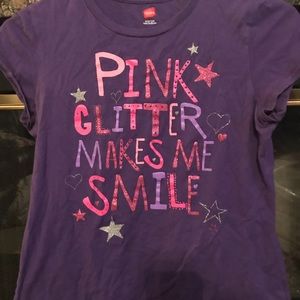 5/$20 Purple XL “Pink Glitter Shirt”